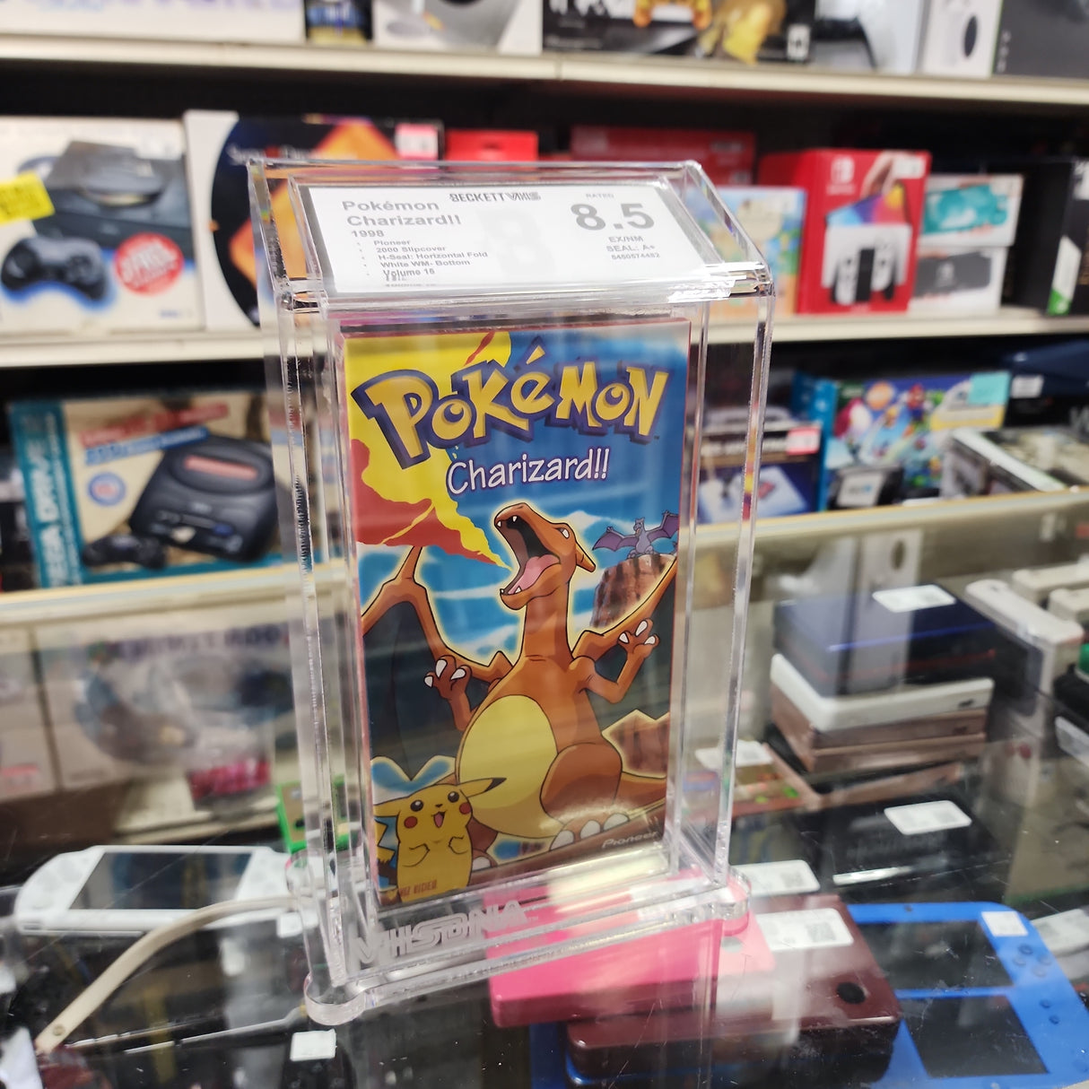 Pokemon Charizard!! VHS Beckett Graded 8.5 (A+ Seal) 1998