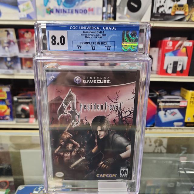 An image of the game, console, or accessory Resident Evil 4 - (CIB) (CGC Graded 8.0) (Gamecube)