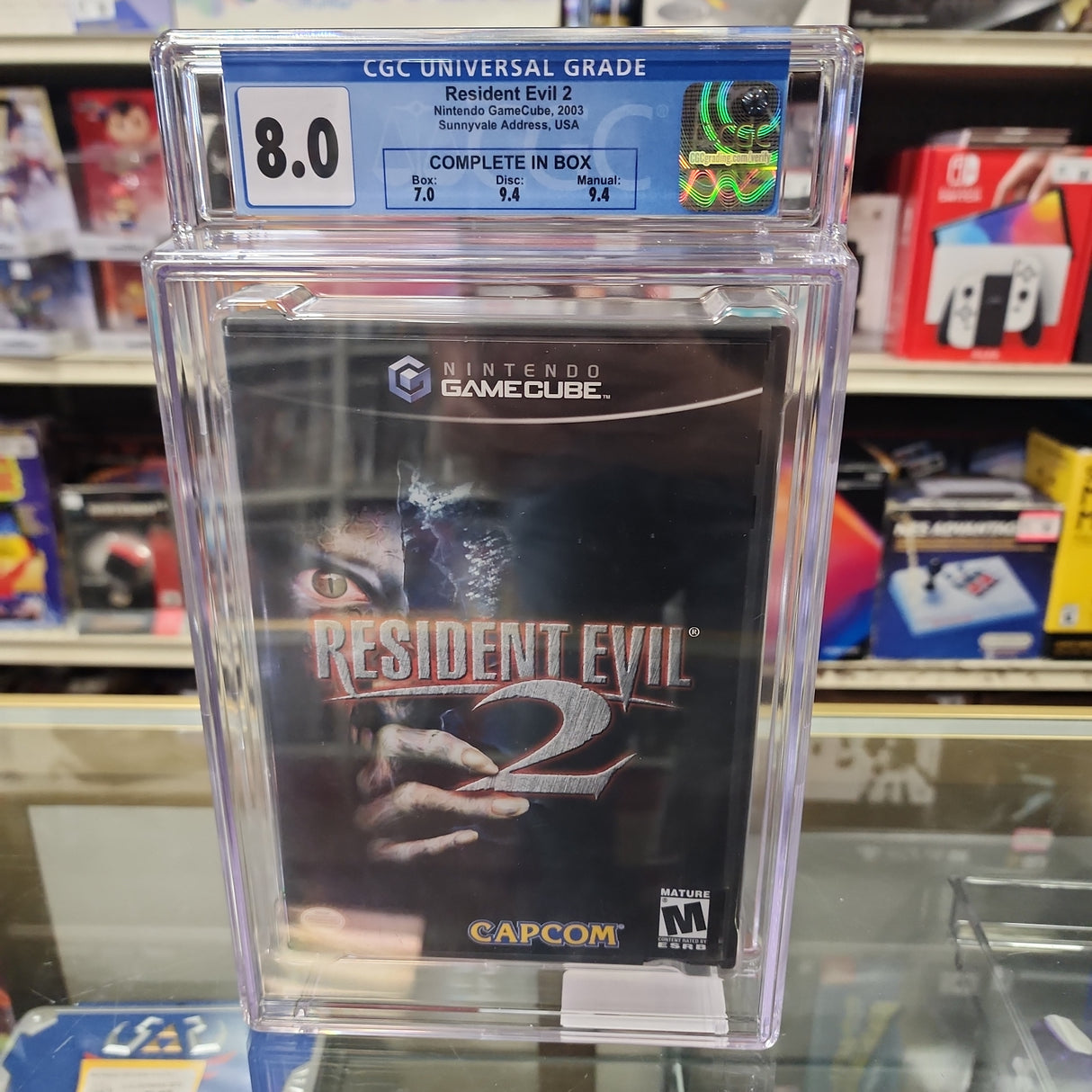 An image of the game, console, or accessory Resident Evil 2 - (CIB) (CGC Graded 8.0) (Gamecube)