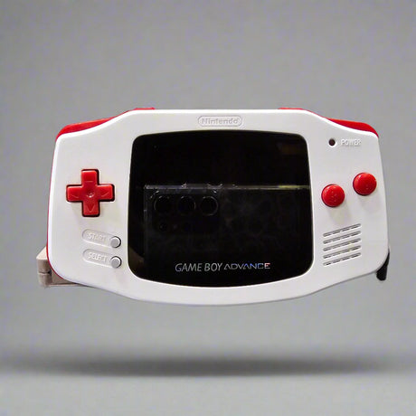 White/Red Gameboy Advance System - Modded with Backlit Screen - (LS) (GameBoy Advance)