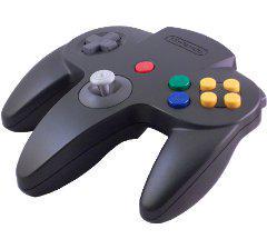 An image of the game, console, or accessory Black Controller - (LS) (Nintendo 64)