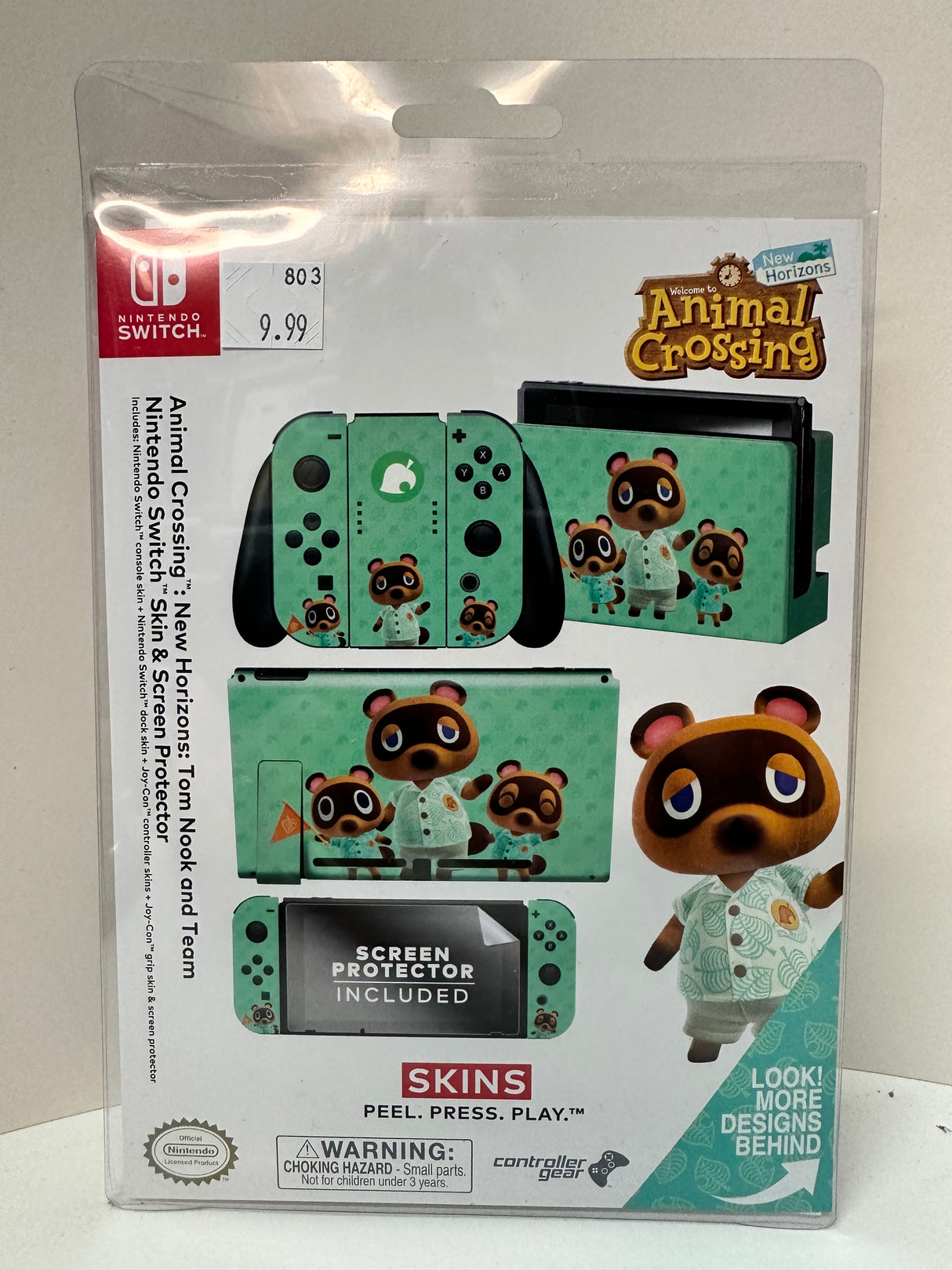 Animal Crossing Tom Nook and steam Nintendo Switch Skin and Screen Protector