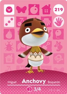 Anchovy Animal Crossing Amiibo Card - Animal Crossing Cards - Series 3