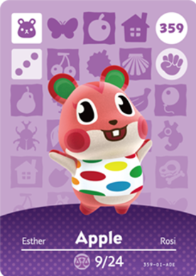 Apple Animal Crossing Amiibo Card - Animal Crossing Cards - Series 4