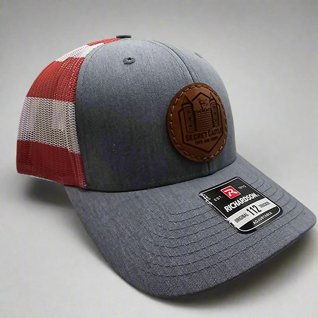 Grey/Stars and Stripes Secret Castle Circle Logo Mesh Trucker Cap