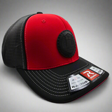 Red/Black Mesh Secret Castle Black Circle Logo FlexFit Cap