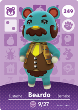 Beardo Animal Crossing Amiibo Card - Animal Crossing Cards - Series 3