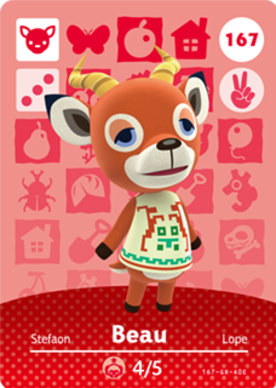 Beau Animal Crossing Amiibo Card - Animal Crossing Cards - Series 2