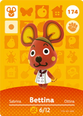 Bettina Animal Crossing Amiibo Card - Animal Crossing Cards - Series 2