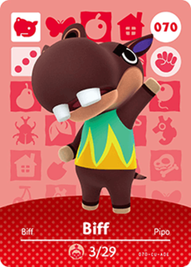 Biff Animal Crossing Amiibo Card - Animal Crossing Cards - Series 1