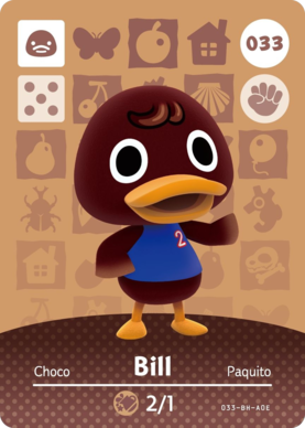 Bill Animal Crossing Amiibo Card - Animal Crossing Cards - Series 1