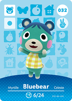 Bluebear Animal Crossing Amiibo Card - Animal Crossing Cards - Series 1