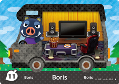 Boris Animal Crossing Amiibo Card - Animal Crossing Cards - New Leaf Welcome Amiibo Series