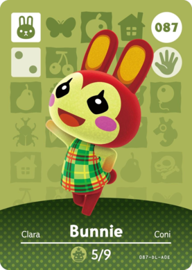 Bunnie Animal Crossing Amiibo Card - Animal Crossing Cards - Series 1