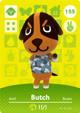 Butch Animal Crossing Amiibo Card - Animal Crossing Cards - Series 2