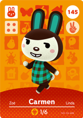 Carmen Animal Crossing Amiibo Card - Animal Crossing Cards - Series 2