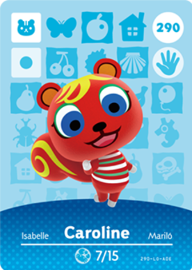 Caroline Animal Crossing Amiibo Card - Animal Crossing Cards - Series 3