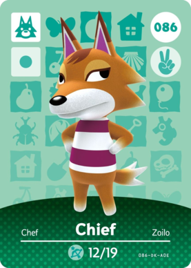 Chief Animal Crossing Amiibo Card - Animal Crossing Cards - Series 1