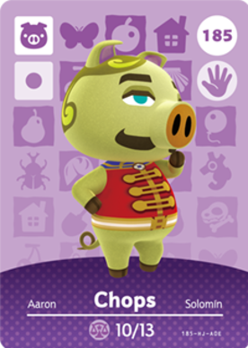 Chops Animal Crossing Amiibo Card - Animal Crossing Cards - Series 2