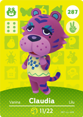 Claudia Animal Crossing Amiibo Card - Animal Crossing Cards - Series 3