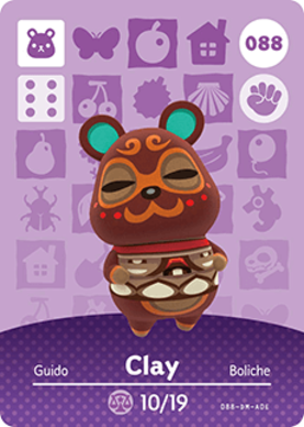 Clay Animal Crossing Amiibo Card - Animal Crossing Cards - Series 1