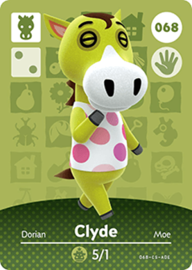 Clyde Animal Crossing Amiibo Card - Animal Crossing Cards - Series 1