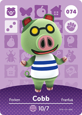 Cobb Animal Crossing Amiibo Card - Animal Crossing Cards - Series 1