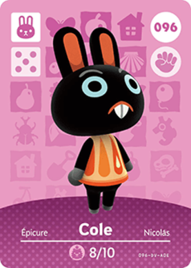 Cole Animal Crossing Amiibo Card - Animal Crossing Cards - Series 1