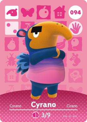 Cyrano Animal Crossing Amiibo Card - Animal Crossing Cards - Series 1