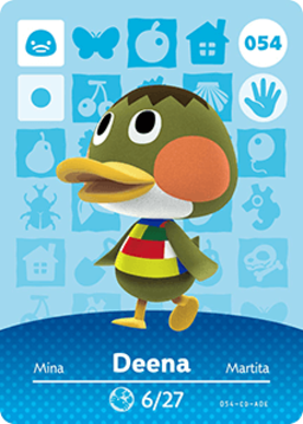 Deena Animal Crossing Amiibo Card - Animal Crossing Cards - Series 1