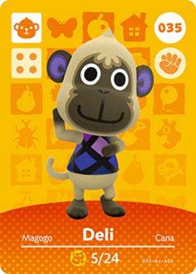 Deli Animal Crossing Amiibo Card - Animal Crossing Cards - Series 1