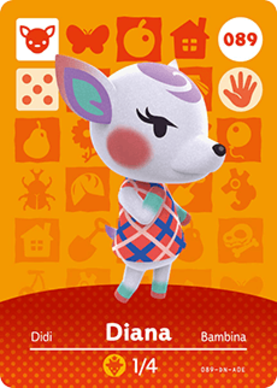 Diana Animal Crossing Amiibo Card - Animal Crossing Cards - Series 1