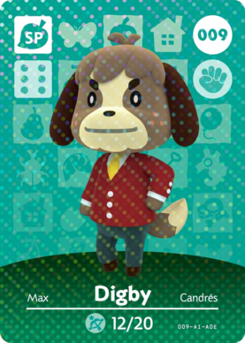 Digby Animal Crossing Amiibo Card - Animal Crossing Cards - Series 1