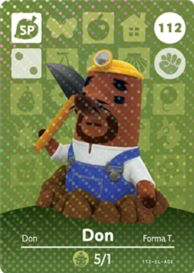 Don Resetti Animal Crossing Amiibo Card - Animal Crossing Cards - Series 2