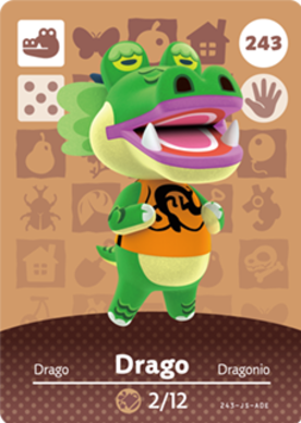 Drago Animal Crossing Amiibo Card - Animal Crossing Cards - Series 3