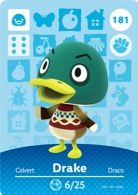 Drake Animal Crossing Amiibo Card - Animal Crossing Cards - Series 2