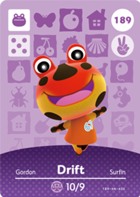 Drift Animal Crossing Amiibo Card - Animal Crossing Cards - Series 2