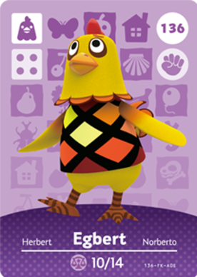 Egbert Animal Crossing Amiibo Card - Animal Crossing Cards - Series 2