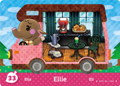 Ellie Animal Crossing Amiibo Card - Animal Crossing Cards - New Leaf Welcome Amiibo Series