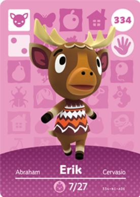 Erik Animal Crossing Amiibo Card - Animal Crossing Cards - Series 4