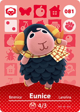 Eunice Animal Crossing Amiibo Card - Animal Crossing Cards - Series 1