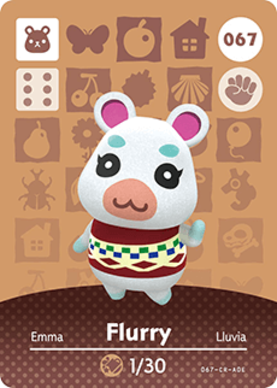 Flurry Animal Crossing Amiibo Card - Animal Crossing Cards - Series 1