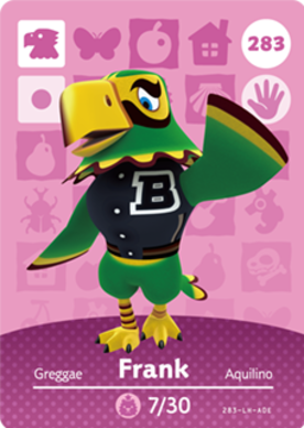 Frank Animal Crossing Amiibo Card - Animal Crossing Cards - Series 3