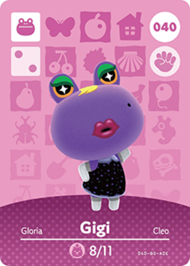 Gigi Animal Crossing Amiibo Card - Animal Crossing Cards - Series 1