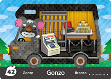 Gonzo Animal Crossing Amiibo Card - Animal Crossing Cards - New Leaf Welcome Amiibo Series