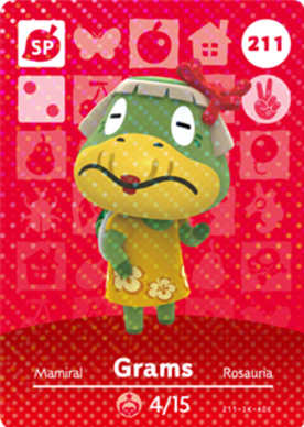 Grams Animal Crossing Amiibo Card - Animal Crossing Cards - Series 3