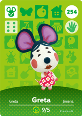 Greta Animal Crossing Amiibo Card - Animal Crossing Cards - Series 3