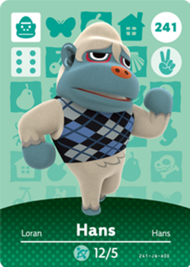 Hans Animal Crossing Amiibo Card - Animal Crossing Cards - Series 3