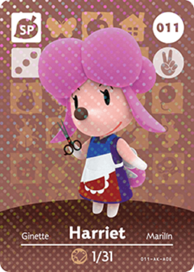 Harriet Animal Crossing Amiibo Card - Animal Crossing Cards - Series 1