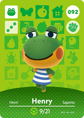 Henry Animal Crossing Amiibo Card - Animal Crossing Cards - Series 1